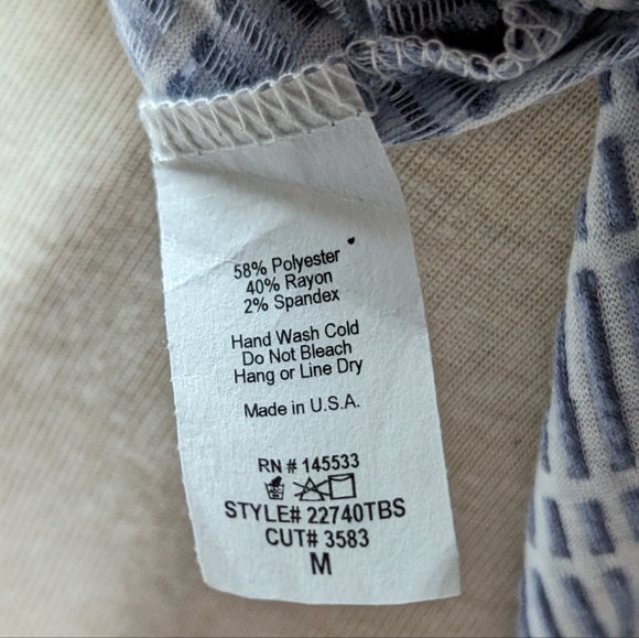 W5 for Anthropologie Blue and White Tied Top - Picture 4 of 9